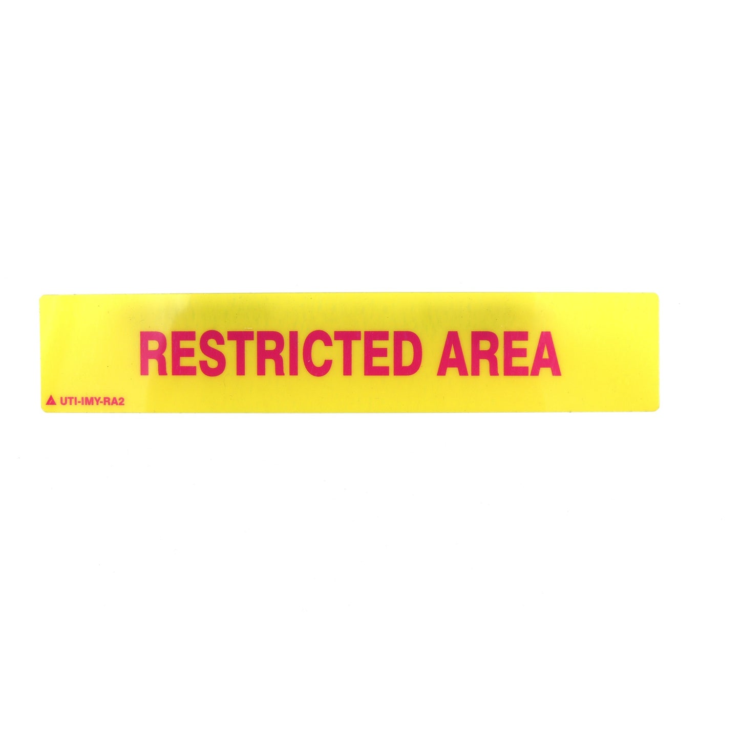 Yellow tape with 'RESTRICTED AREA' text on a white background