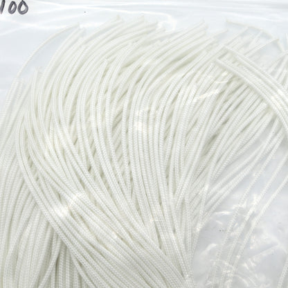 Close-up of white yarn on a clear background
