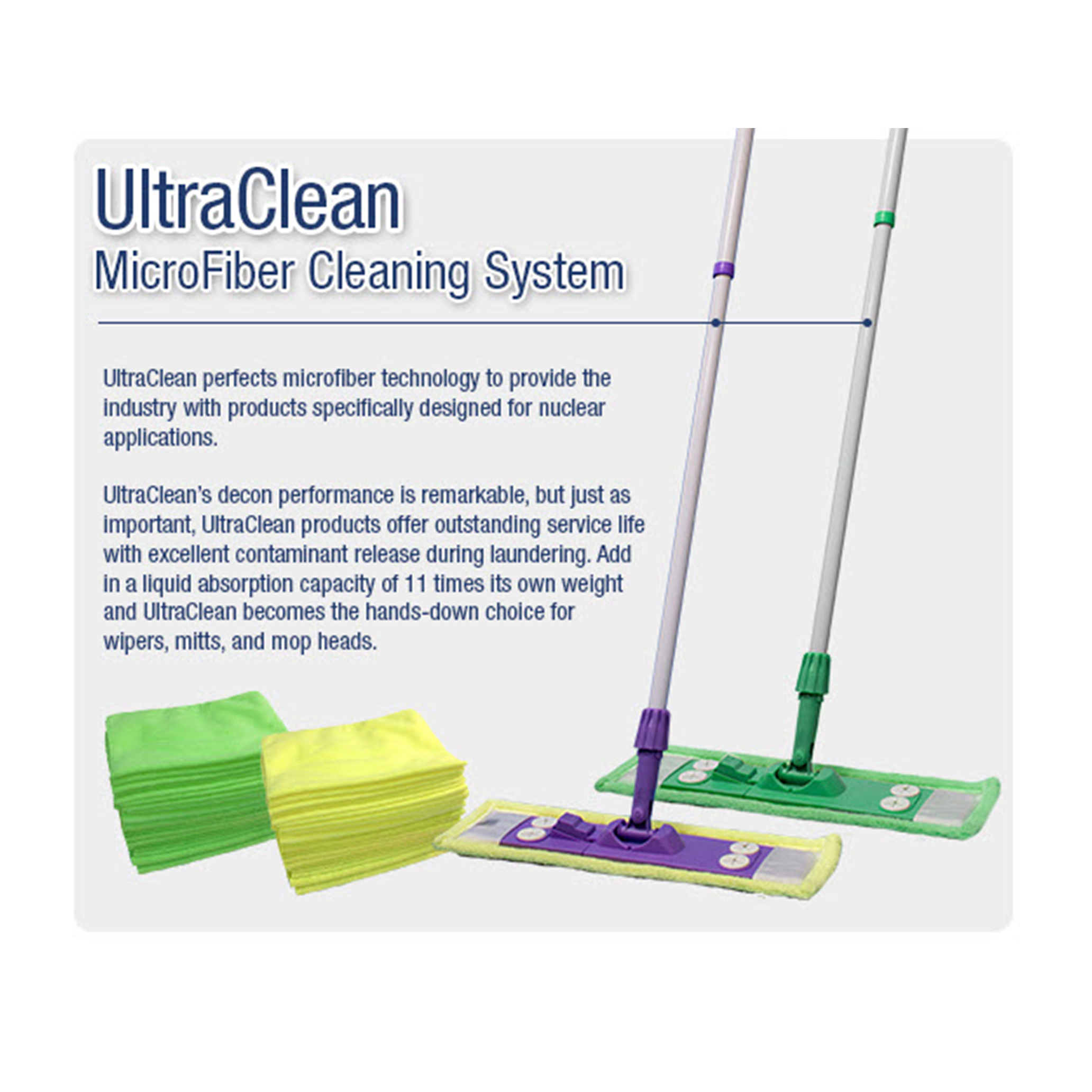 UltraClean Microfiber Cleaning System packaging with mop and cloths on a white background