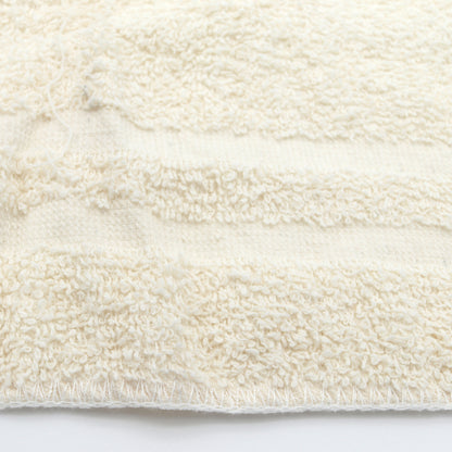 Close-up of a textured white rag on a white background