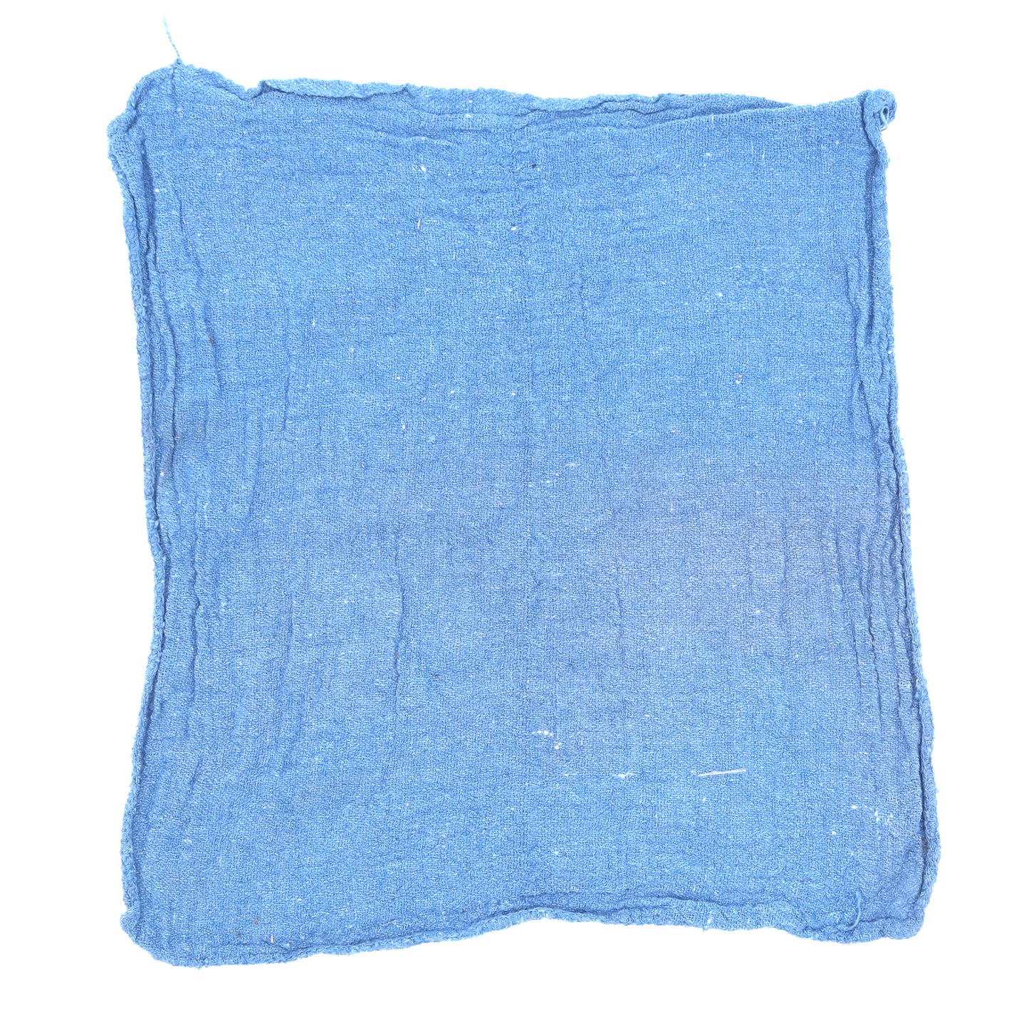Blue fabric square on a white background