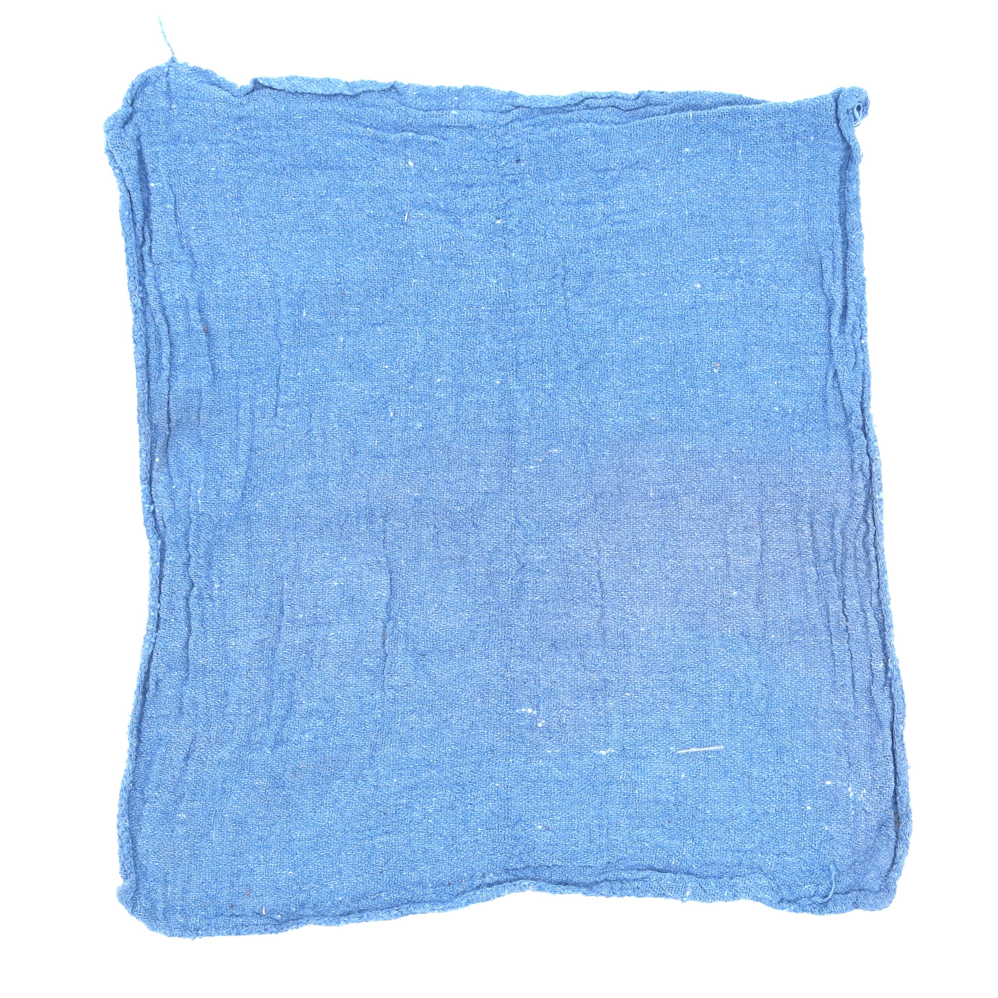 Blue fabric square on a white background