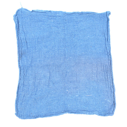 Blue fabric square on a white background