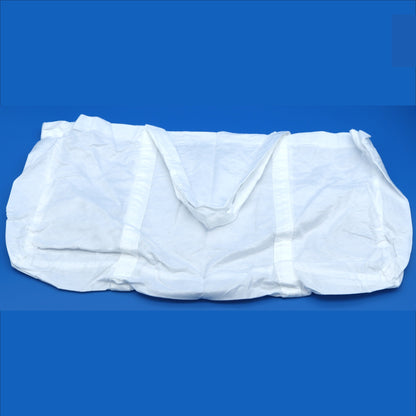 White disposable bags on a blue background