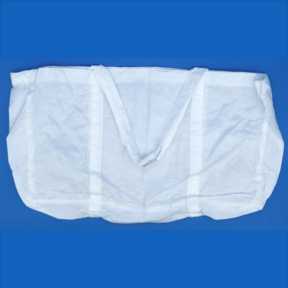 White disposable bag on a blue background