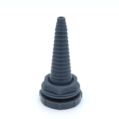 Gray hose fitting on a white background