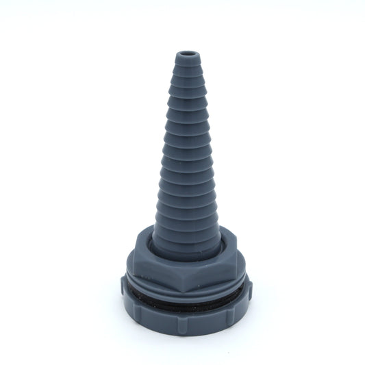 Gray hose fitting on a white background