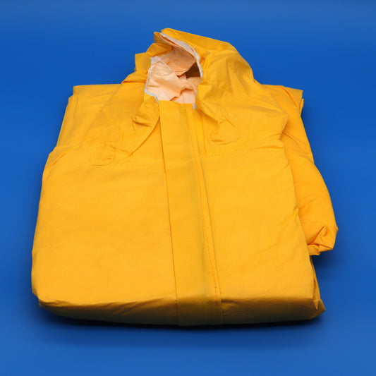 Yellow raincoat on a blue background
