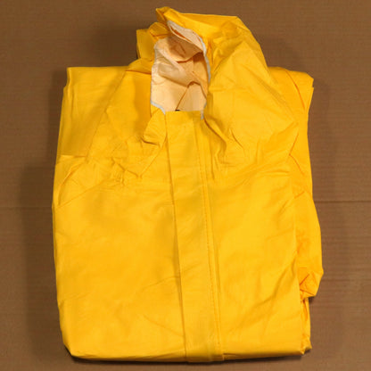 Yellow raincoat on a brown background