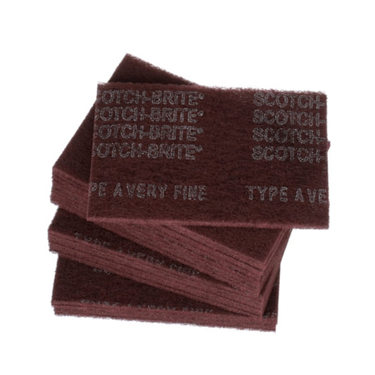 3M Scotch Brite Pads - 6in X 9in, 20 Each/box, Maroon - CASE OF 3