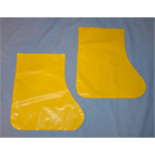 Two yellow rain boots on a blue background