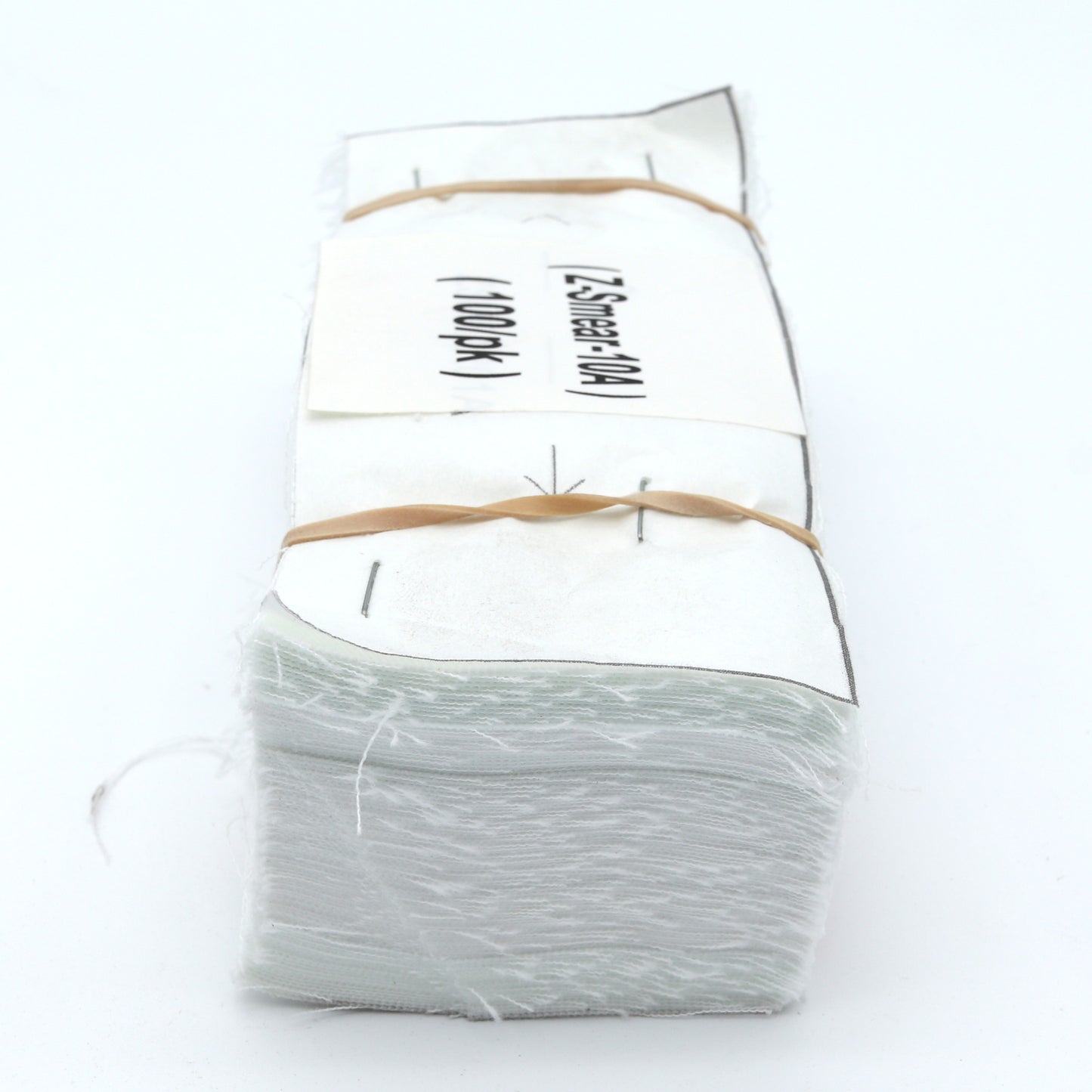 Packaged product with clear plastic wrap on a white background