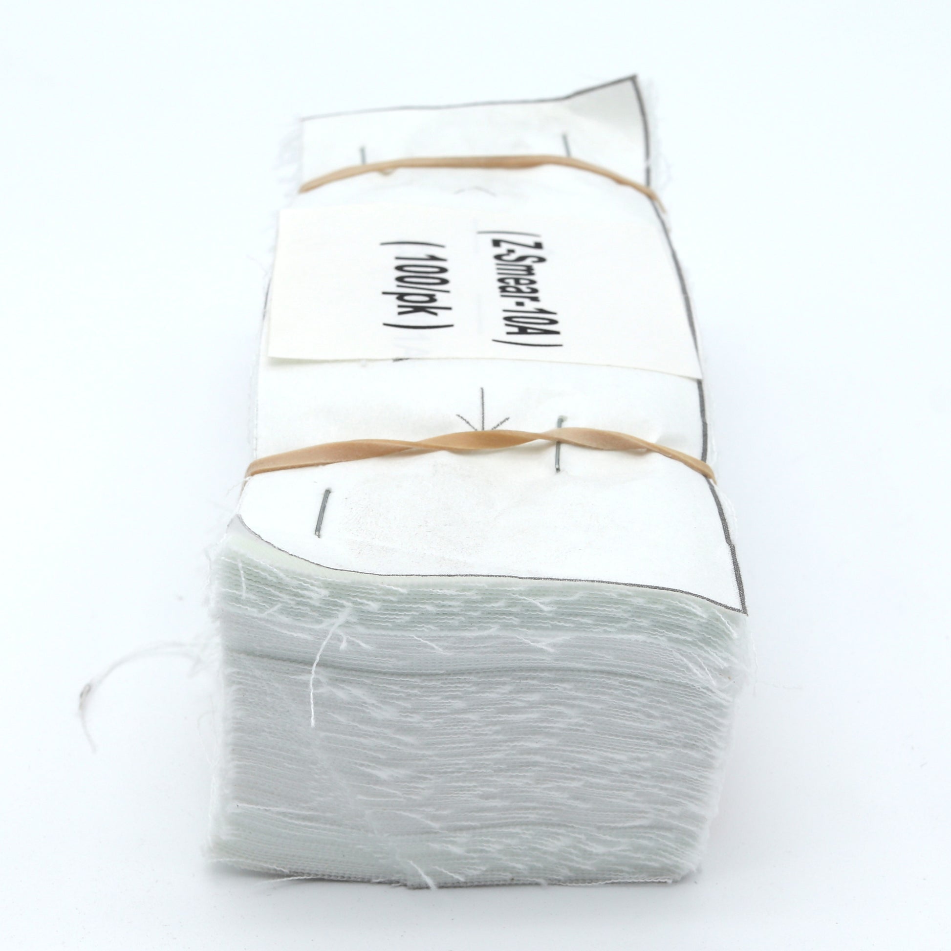 Packaged product with clear plastic wrap on a white background